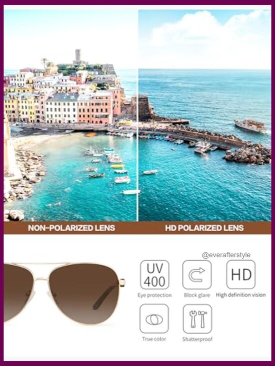 Polarized Aviator Sunglasses with Acetate Frame, UV400 Protection main image 7